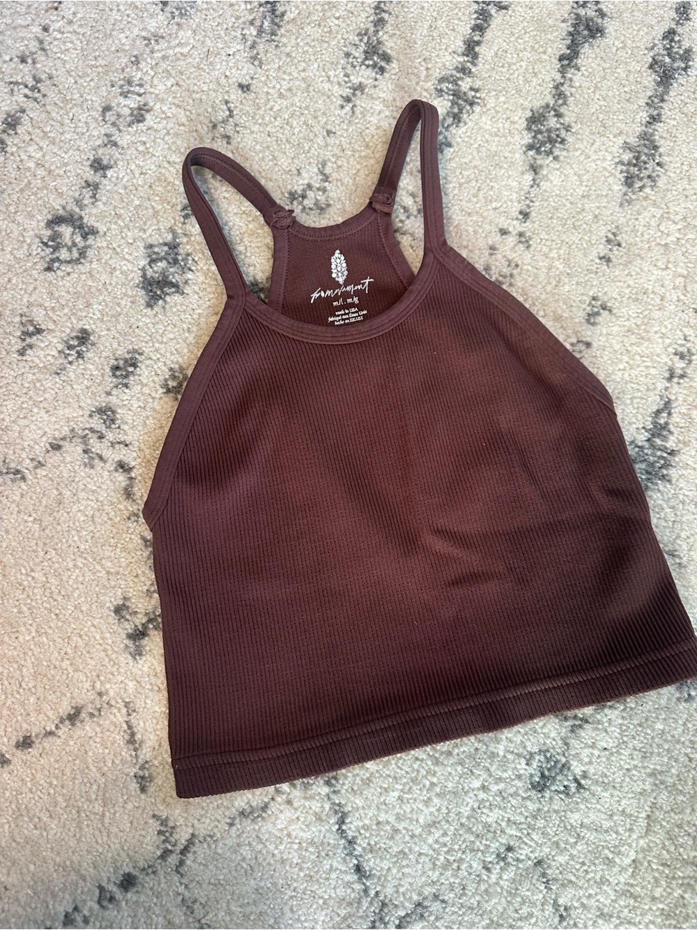 FP Movement by Free People Ribbed Crop Tank - Brown
